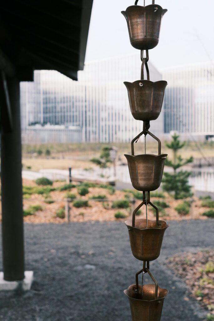Sculptural Copper Rain Chain